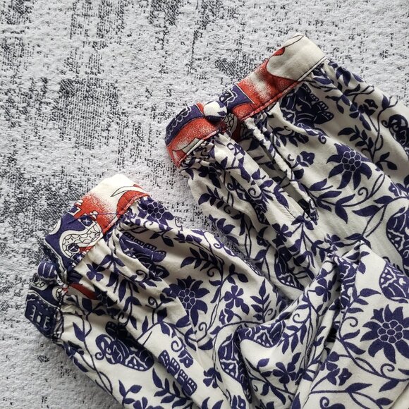 Love Bonito Blue White Red Elephant Boho Pathyia Romper Playsuit Shorts - Picture 10 of 15